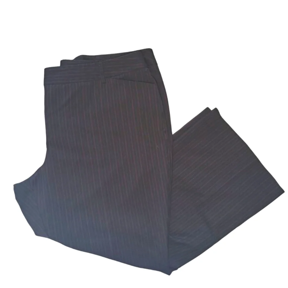 Lane Bryant Black and Red Pinstriped Office Pants Slacks Plus Size 24 - Picture 1 of 7